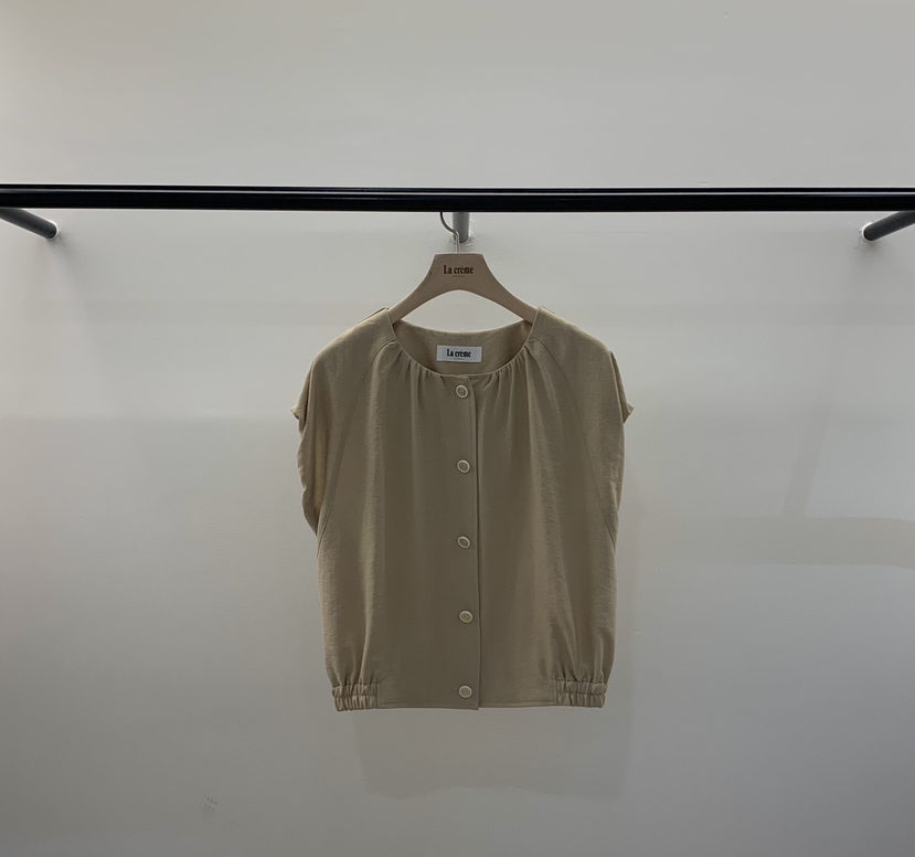 LA CREME韓國直郵女裝新品熱賣職業推薦襯衫蕾絲衫亞麻燈籠LA CREME襯衫/蕾絲衫圖色2