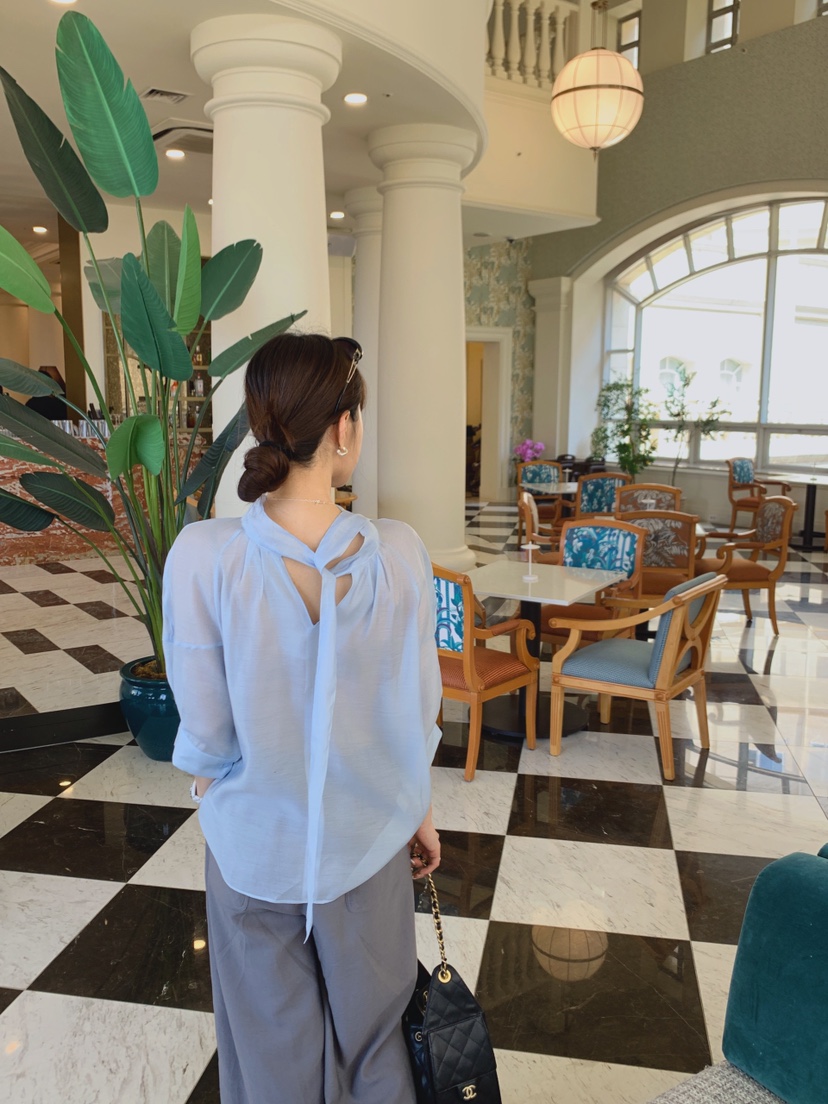 LA CREME韓國東大門代購女士新款時尚26春夏襯衫蕾絲衫雙面LA CREME襯衫/蕾絲衫