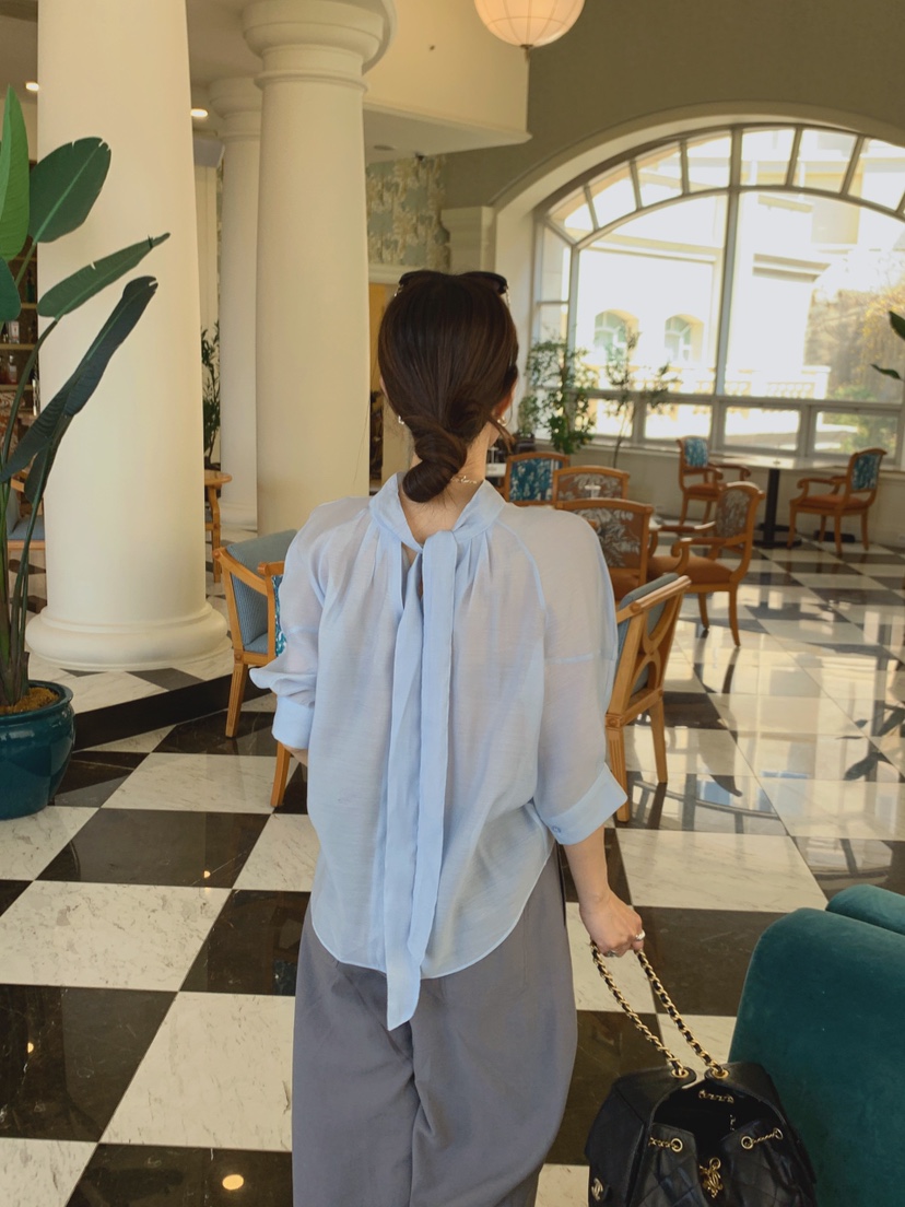 LA CREME韓國東大門代購女士新款時尚26春夏襯衫蕾絲衫雙面LA CREME襯衫/蕾絲衫