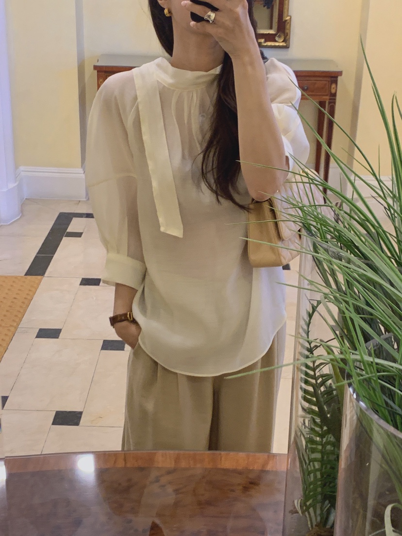 LA CREME韓國東大門代購女士新款時尚26春夏襯衫蕾絲衫雙面LA CREME襯衫/蕾絲衫