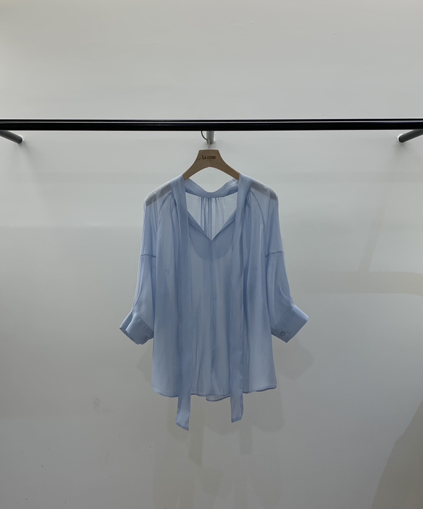 LA CREME韓國東大門代購女士新款時尚26春夏襯衫蕾絲衫雙面LA CREME襯衫/蕾絲衫圖色1