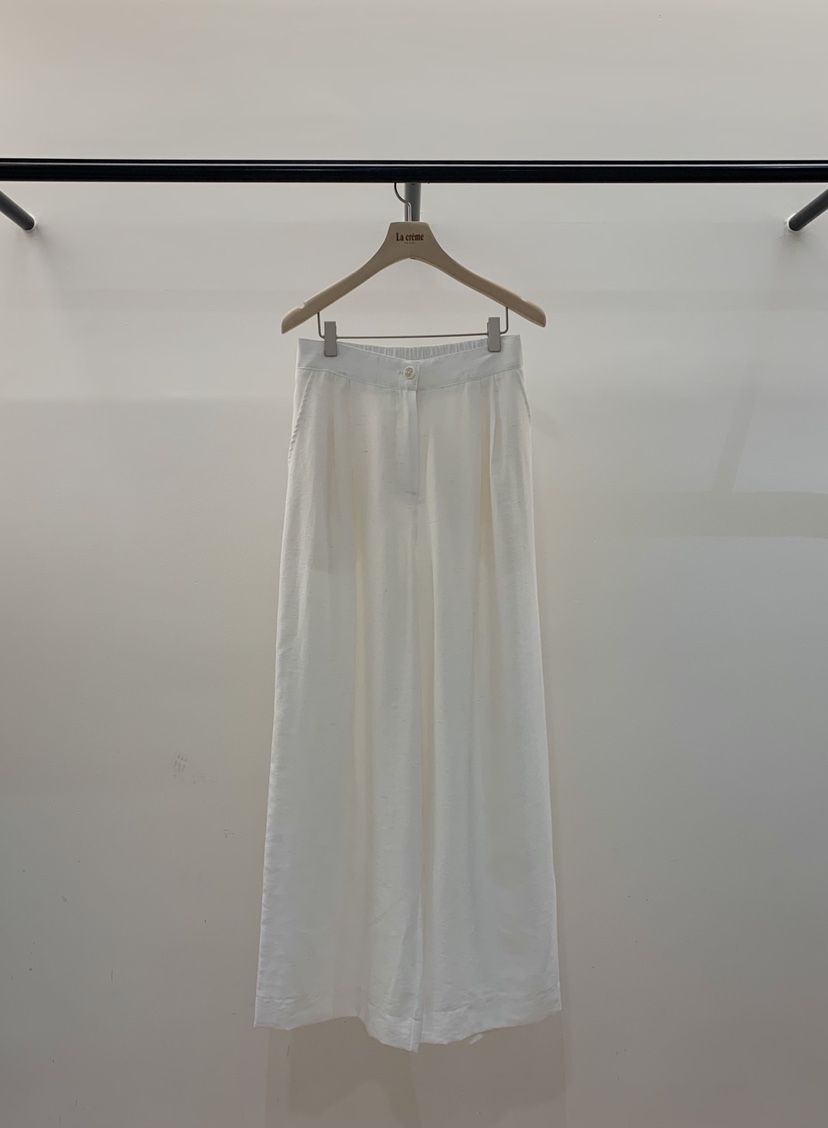 LA CREME韓國東大門直郵女士新款熱賣時尚休閑褲褶裥亞麻LA CREME休閑褲圖色1