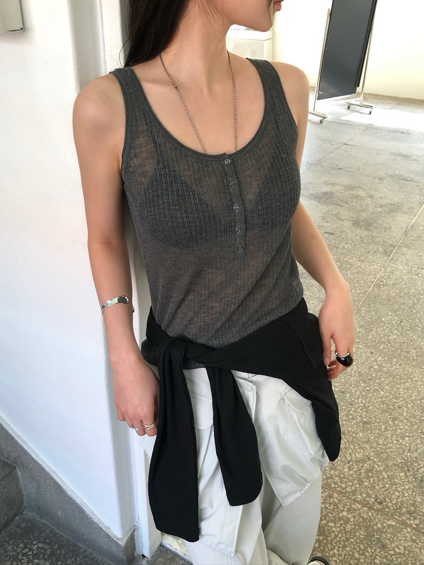 UNBOUND韓國代購女士新品人氣熱賣推薦26春夏吊帶背心紐扣UNBOUND吊帶/背心