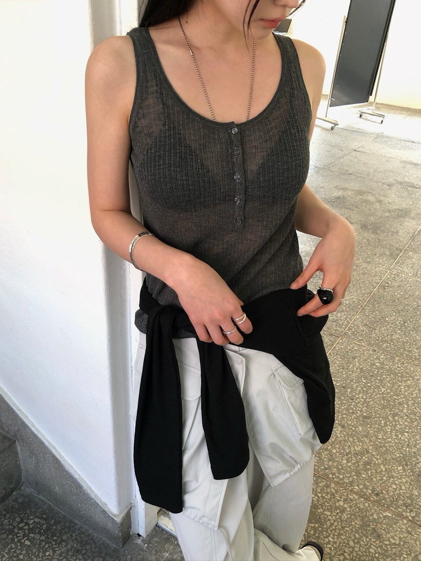 UNBOUND韓國代購女士新品人氣熱賣推薦26春夏吊帶背心紐扣UNBOUND吊帶/背心