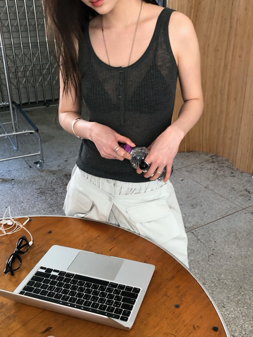 UNBOUND韓國代購女士新品人氣熱賣推薦26春夏吊帶背心紐扣UNBOUND吊帶/背心