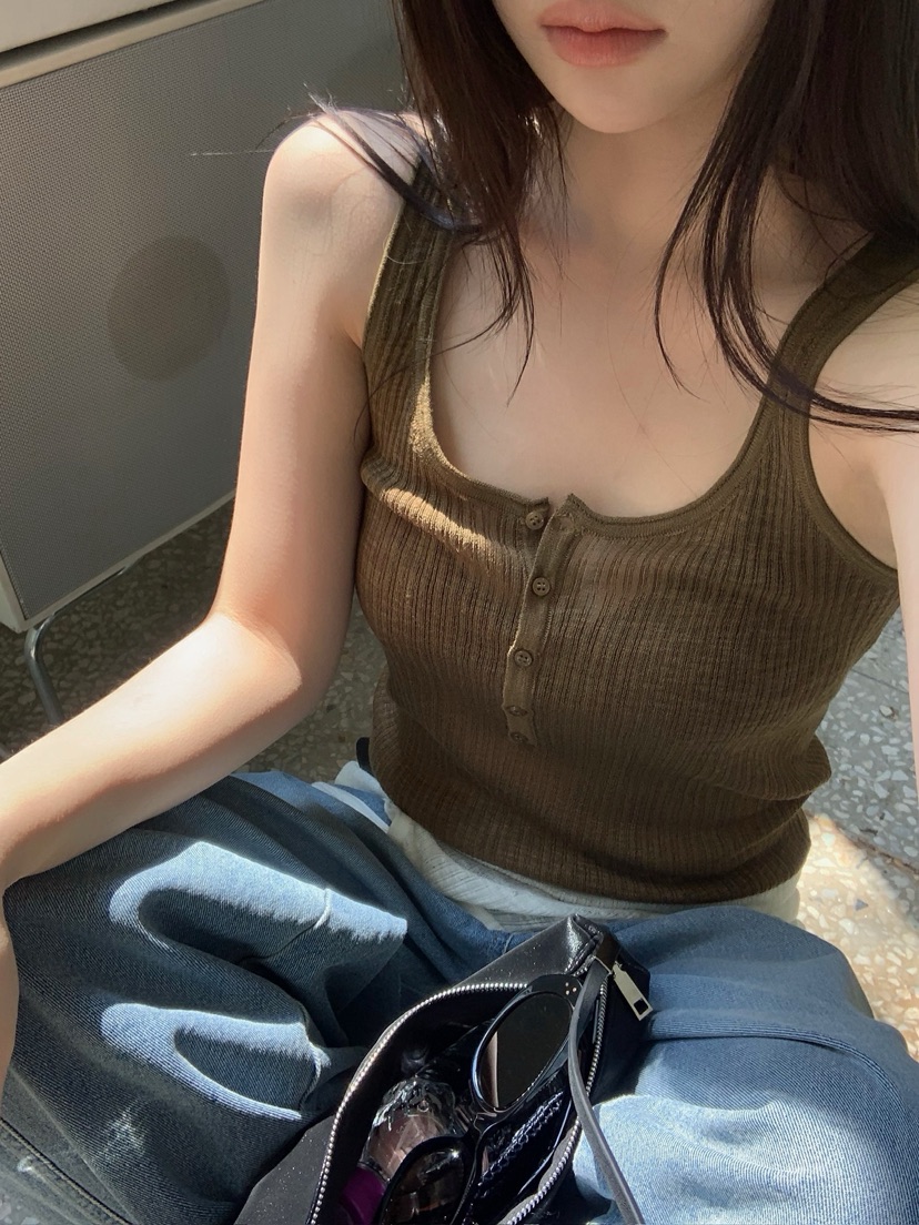 UNBOUND韓國代購女士新品人氣熱賣推薦26春夏吊帶背心紐扣UNBOUND吊帶/背心