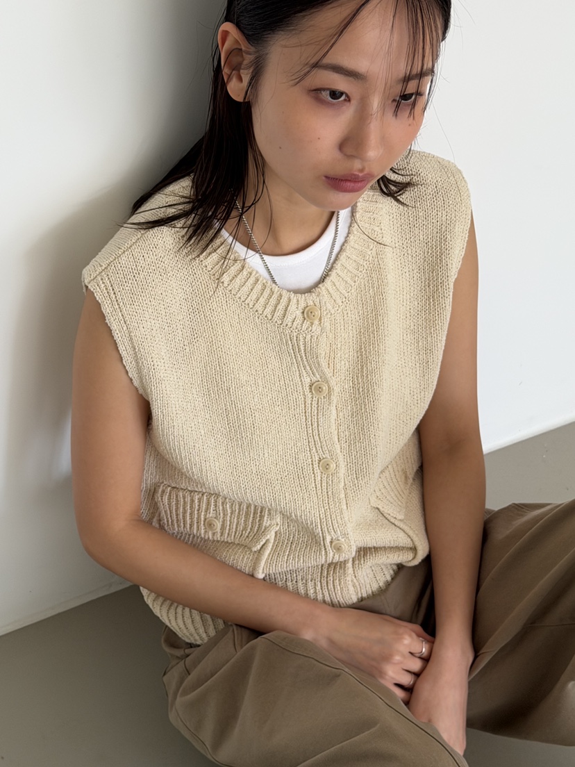 KARE/WEREPIECE韓國代購女士新品職業26春夏馬甲口袋棉質KARE/WEREPIECE馬甲