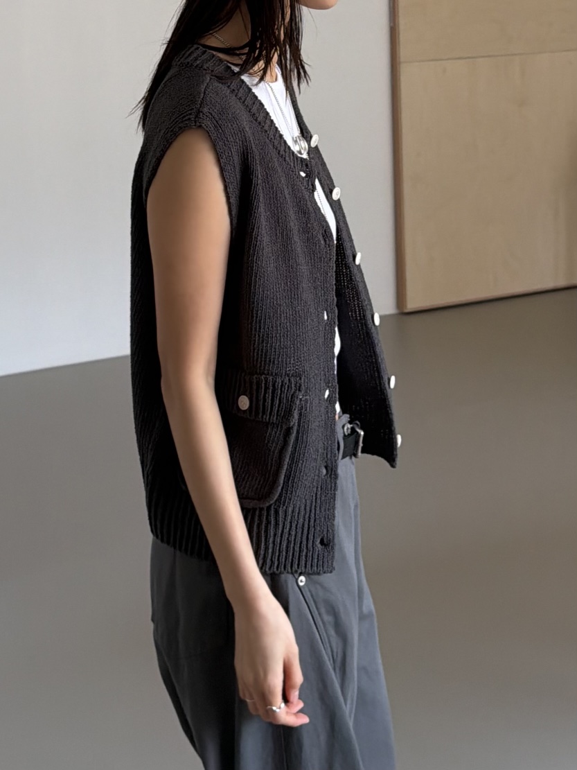 KARE/WEREPIECE韓國代購女士新品職業26春夏馬甲口袋棉質KARE/WEREPIECE馬甲