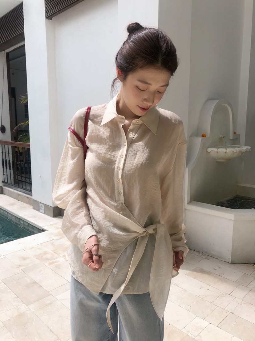 ERUME韓國東大門代購女士新品熱賣推薦時尚襯衫蕾絲衫透明ERUME襯衫/蕾絲衫