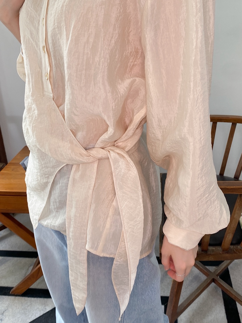 ERUME韓國東大門代購女士新品熱賣推薦時尚襯衫蕾絲衫透明ERUME襯衫/蕾絲衫