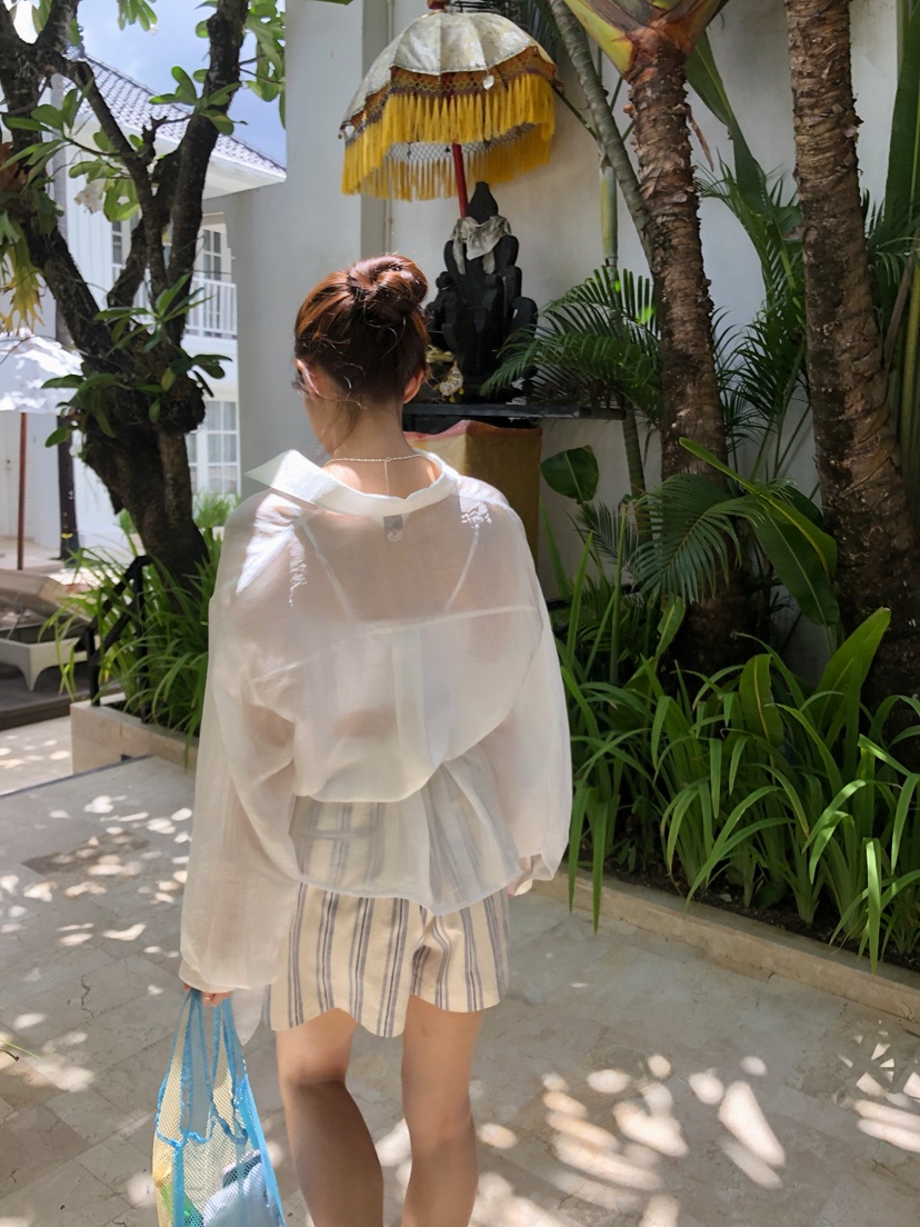 ERUME韓國東大門代購女士新品熱賣推薦時尚襯衫蕾絲衫透明ERUME襯衫/蕾絲衫