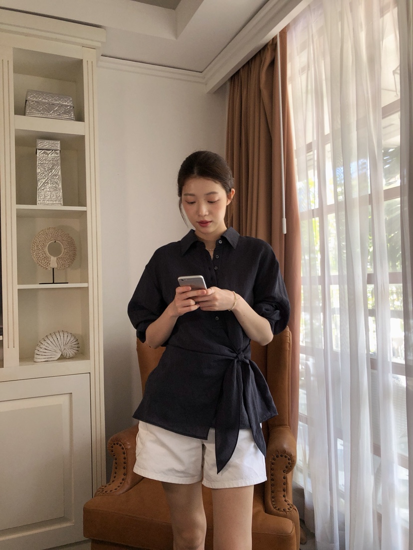 ERUME韓國東大門代購女士新品熱賣推薦時尚襯衫蕾絲衫透明ERUME襯衫/蕾絲衫