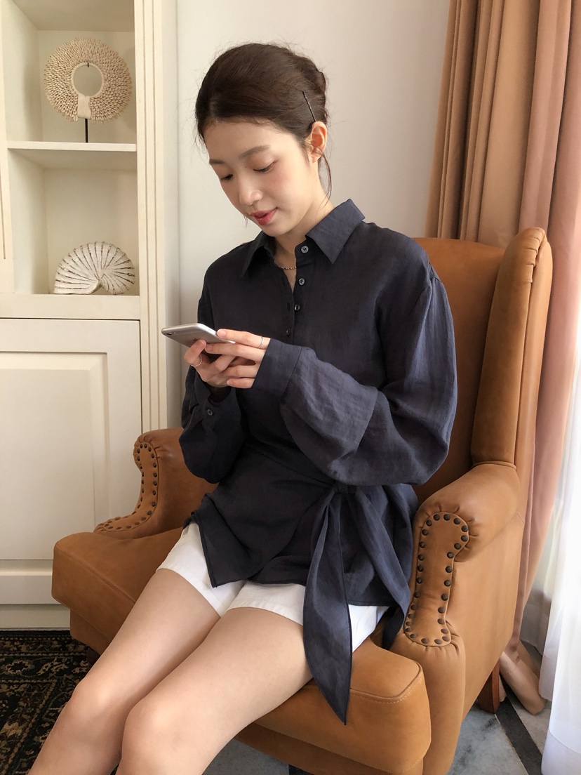 ERUME韓國東大門代購女士新品熱賣推薦時尚襯衫蕾絲衫透明ERUME襯衫/蕾絲衫