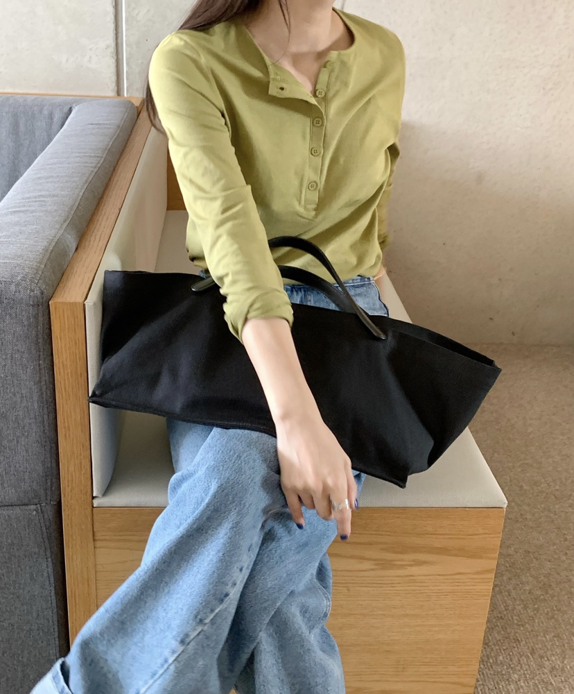 COURGETTE韓國東大門直郵女士新品推薦人氣休閑長袖T恤紐扣COURGETTE長袖T恤