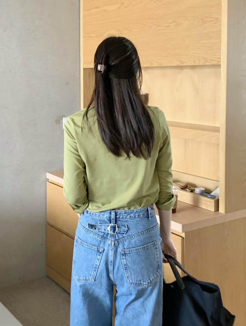 COURGETTE韓國東大門直郵女士新品推薦人氣休閑長袖T恤紐扣COURGETTE長袖T恤