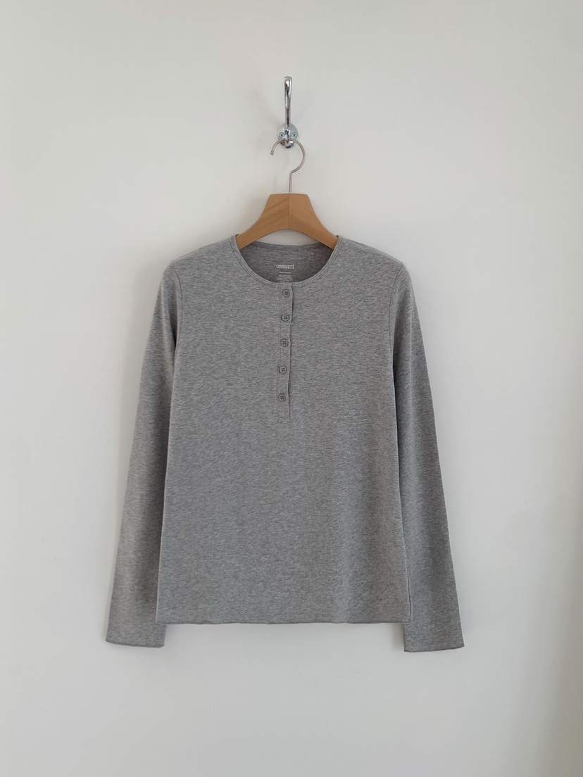 COURGETTE韓國東大門直郵女士新品推薦人氣休閑長袖T恤紐扣COURGETTE長袖T恤圖色2