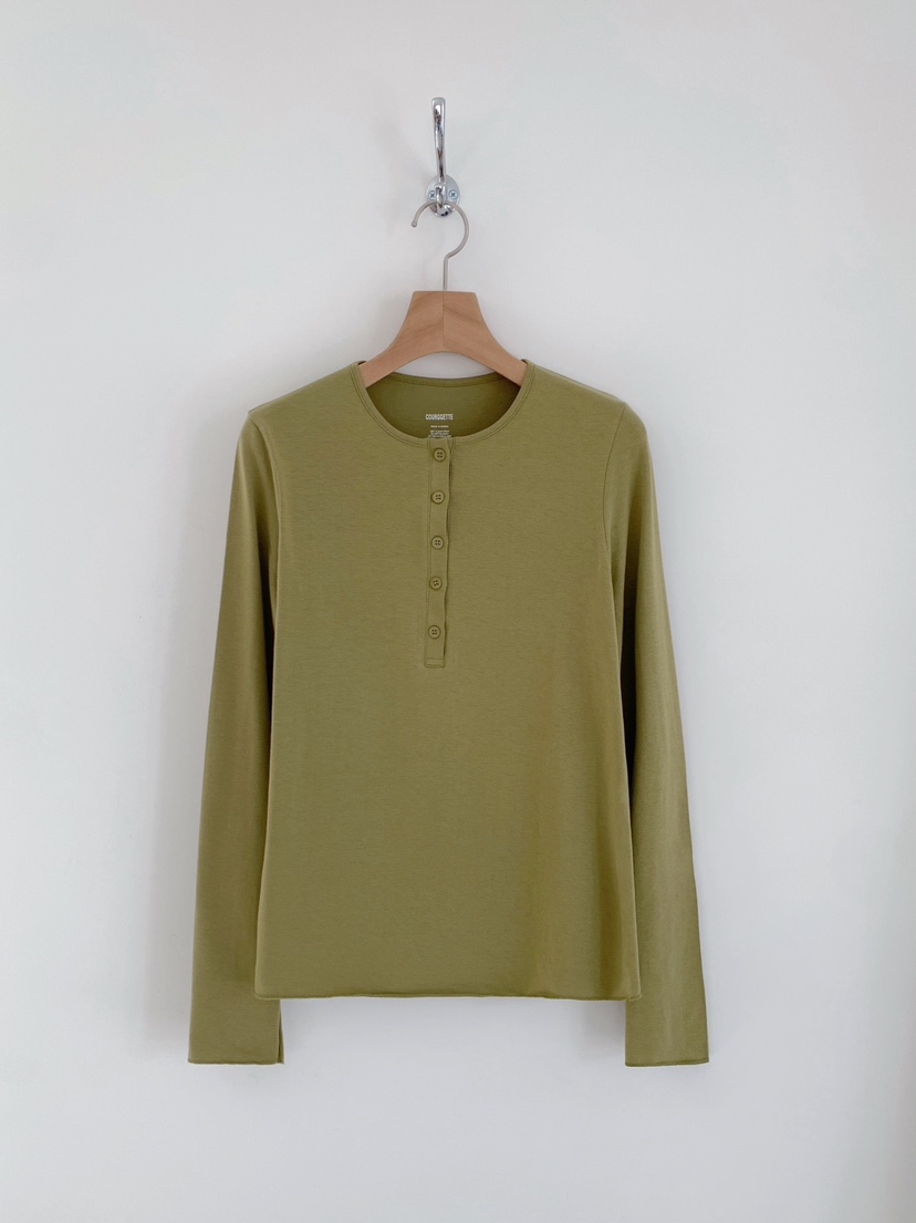 COURGETTE韓國東大門直郵女士新品推薦人氣休閑長袖T恤紐扣COURGETTE長袖T恤圖色3