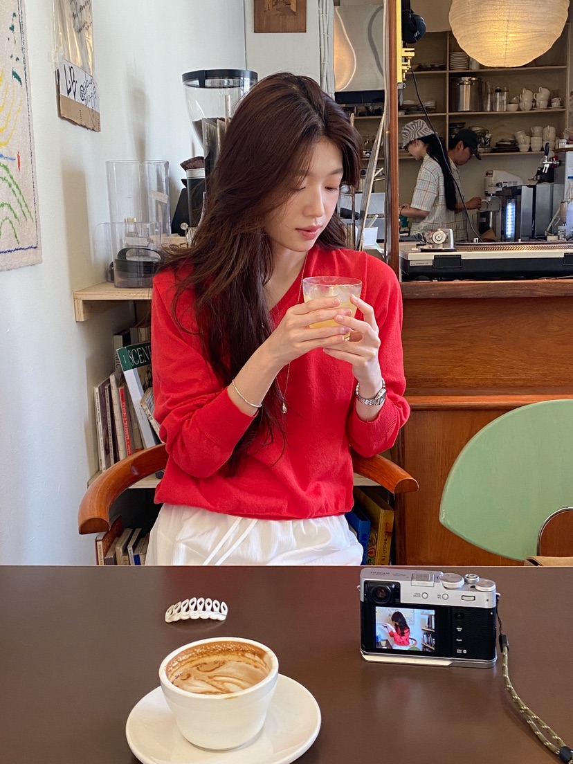 ERUME韓國直郵女士新品人氣職業推薦26春夏時尚針織衫亞麻布ERUME針織衫