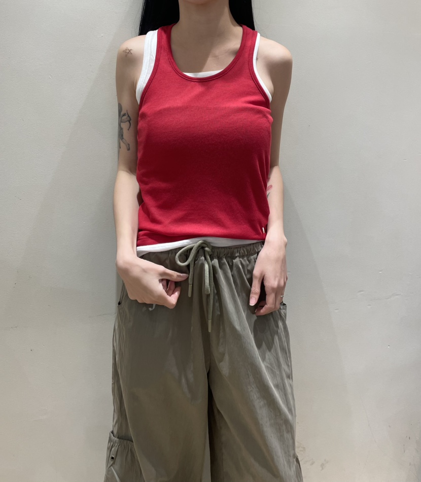 NEOUL韓國東大門代購女士新款26春夏推薦休閑吊帶背心雙層NEOUL/ahin雙領標簽吊帶/背心