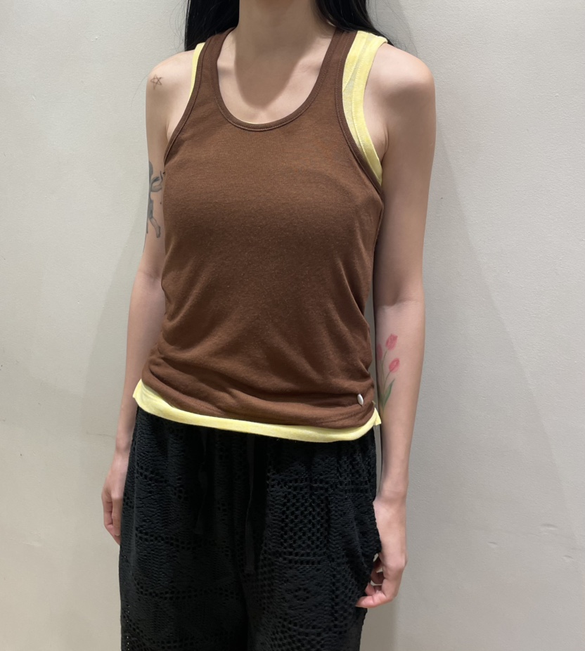 NEOUL韓國東大門代購女士新款26春夏推薦休閑吊帶背心雙層NEOUL/ahin雙領標簽吊帶/背心