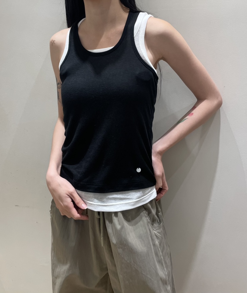 NEOUL韓國東大門代購女士新款26春夏推薦休閑吊帶背心雙層NEOUL/ahin雙領標簽吊帶/背心圖色3