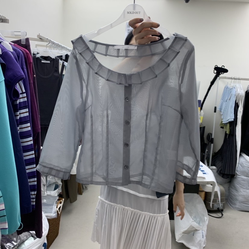 SOLD OUT韓國直郵實拍女裝新品時尚人氣職業熱賣襯衫蕾絲衫SOLD OUT襯衫/蕾絲衫圖色1