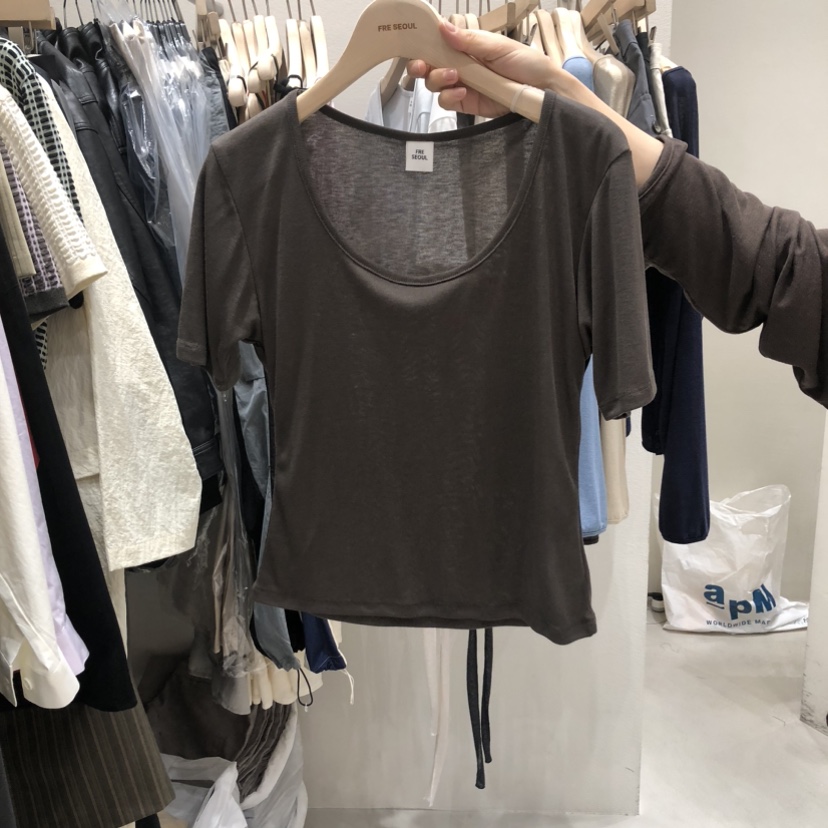 FRE東大門實拍女裝新款時尚休閑26春夏熱賣職業推薦真品T恤FRE SEOULT恤圖色1