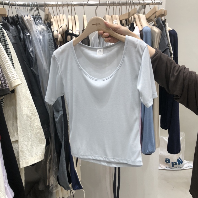 FRE東大門實拍女裝新款時尚休閑26春夏熱賣職業推薦真品T恤FRE SEOULT恤圖色2