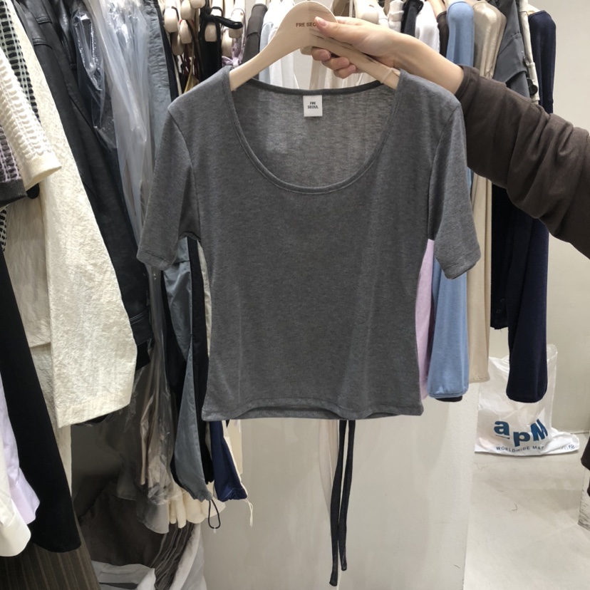 FRE東大門實拍女裝新款時尚休閑26春夏熱賣職業推薦真品T恤FRE SEOULT恤圖色4