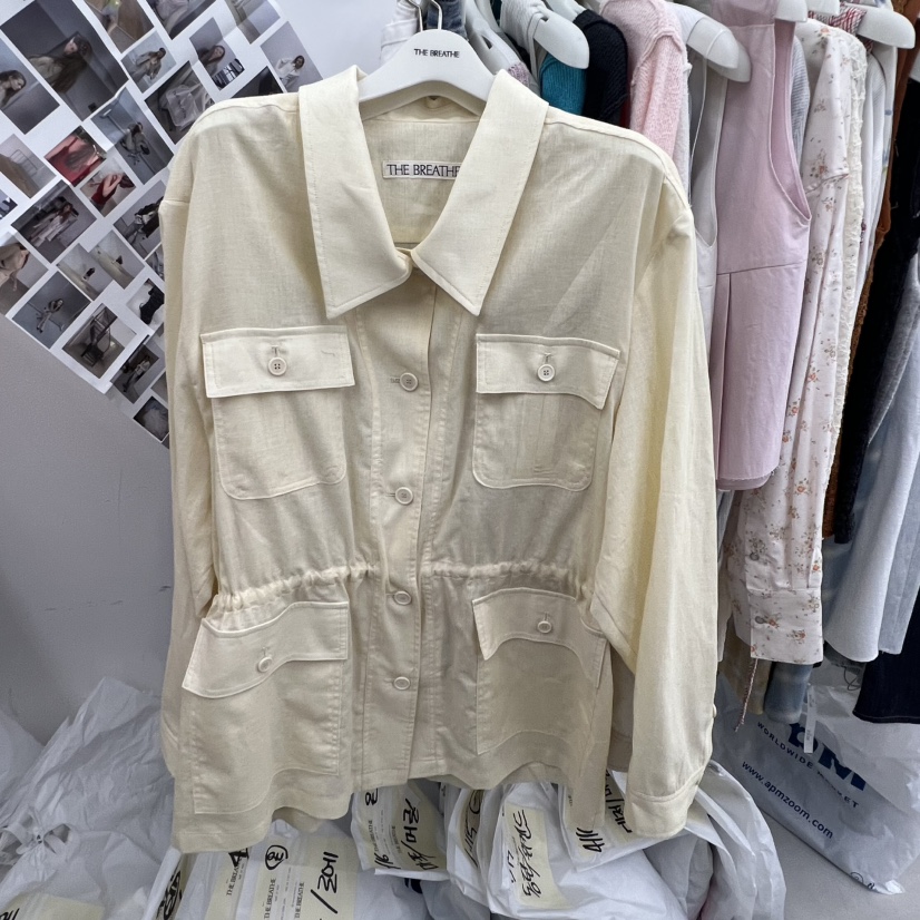 BREATHE韓國直郵女士新品26春夏休閑職業時尚熱賣夾克口袋BREATHE夾克圖色1