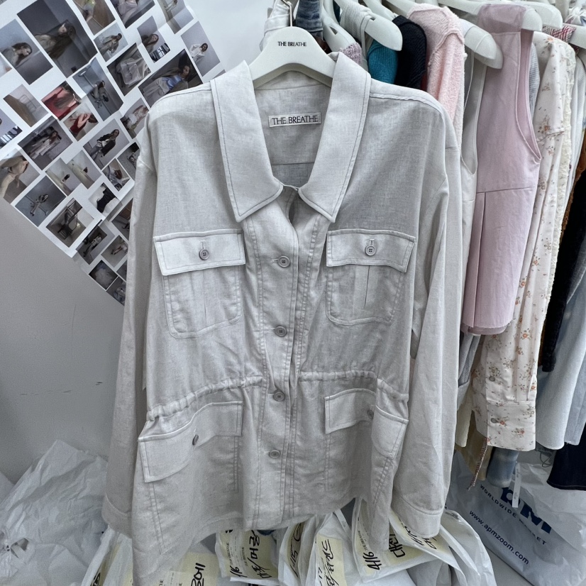 BREATHE韓國直郵女士新品26春夏休閑職業時尚熱賣夾克口袋BREATHE夾克圖色2