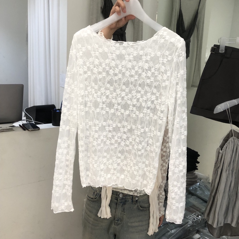 AUBE韓國直郵女裝新款26春夏推薦休閑職業人氣長袖T恤兩面穿AUBE長袖T恤圖色1