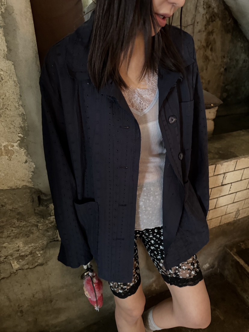 FRANC—L東大門實拍女裝新品真品推薦休閑熱賣26春夏夾克蕾絲FRANC夾克