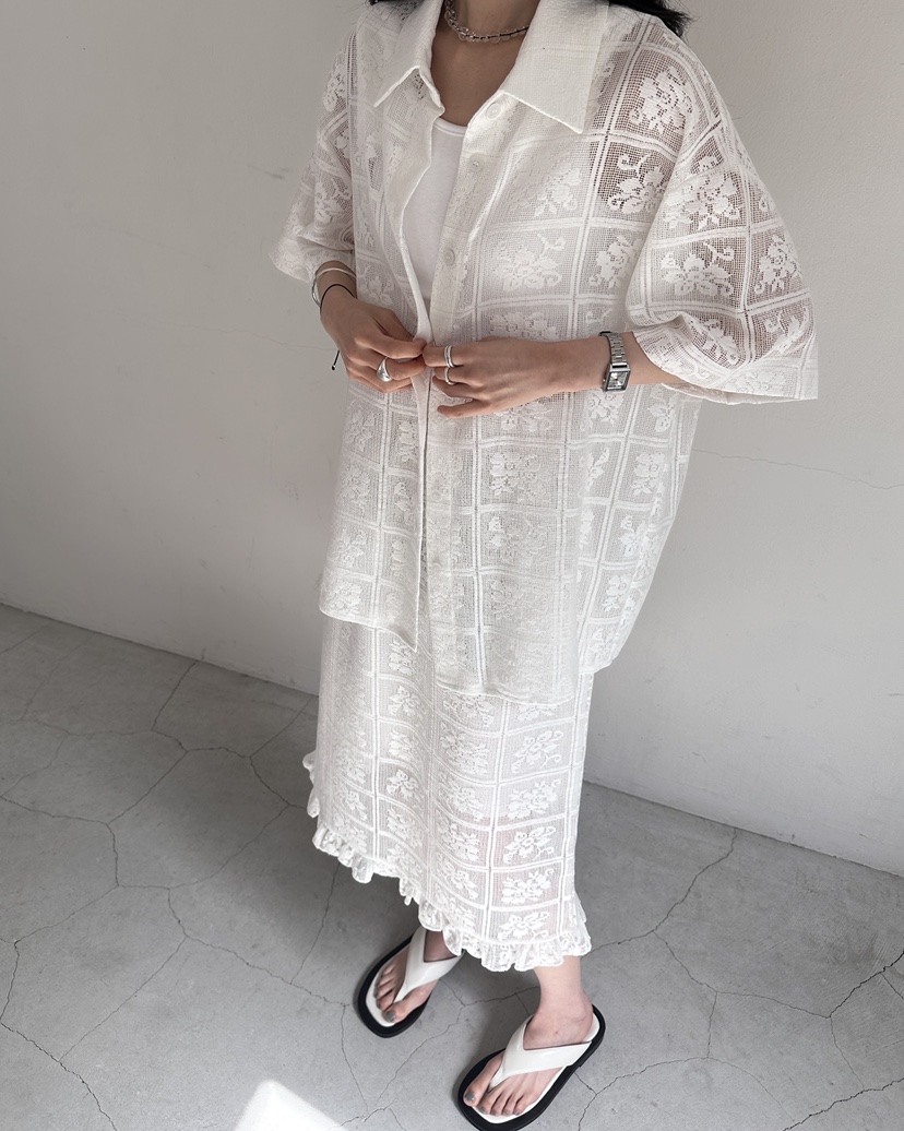 HOWDY/FACT THE NERD韓國直郵實拍女裝新品職業套裝不含內搭鉤針編織HOWDY/FACT THE NERD套裝