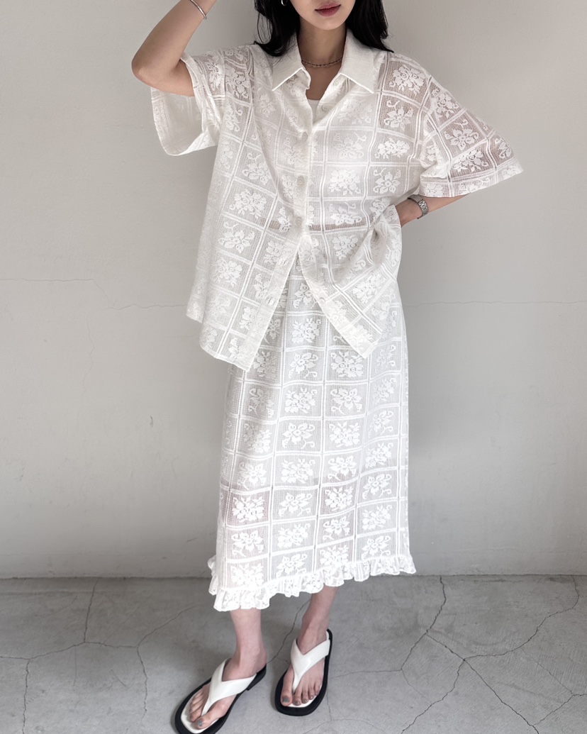 HOWDY/FACT THE NERD韓國直郵實拍女裝新品職業套裝不含內搭鉤針編織HOWDY/FACT THE NERD套裝