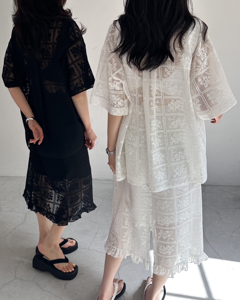 HOWDY/FACT THE NERD韓國直郵實拍女裝新品職業套裝不含內搭鉤針編織HOWDY/FACT THE NERD套裝