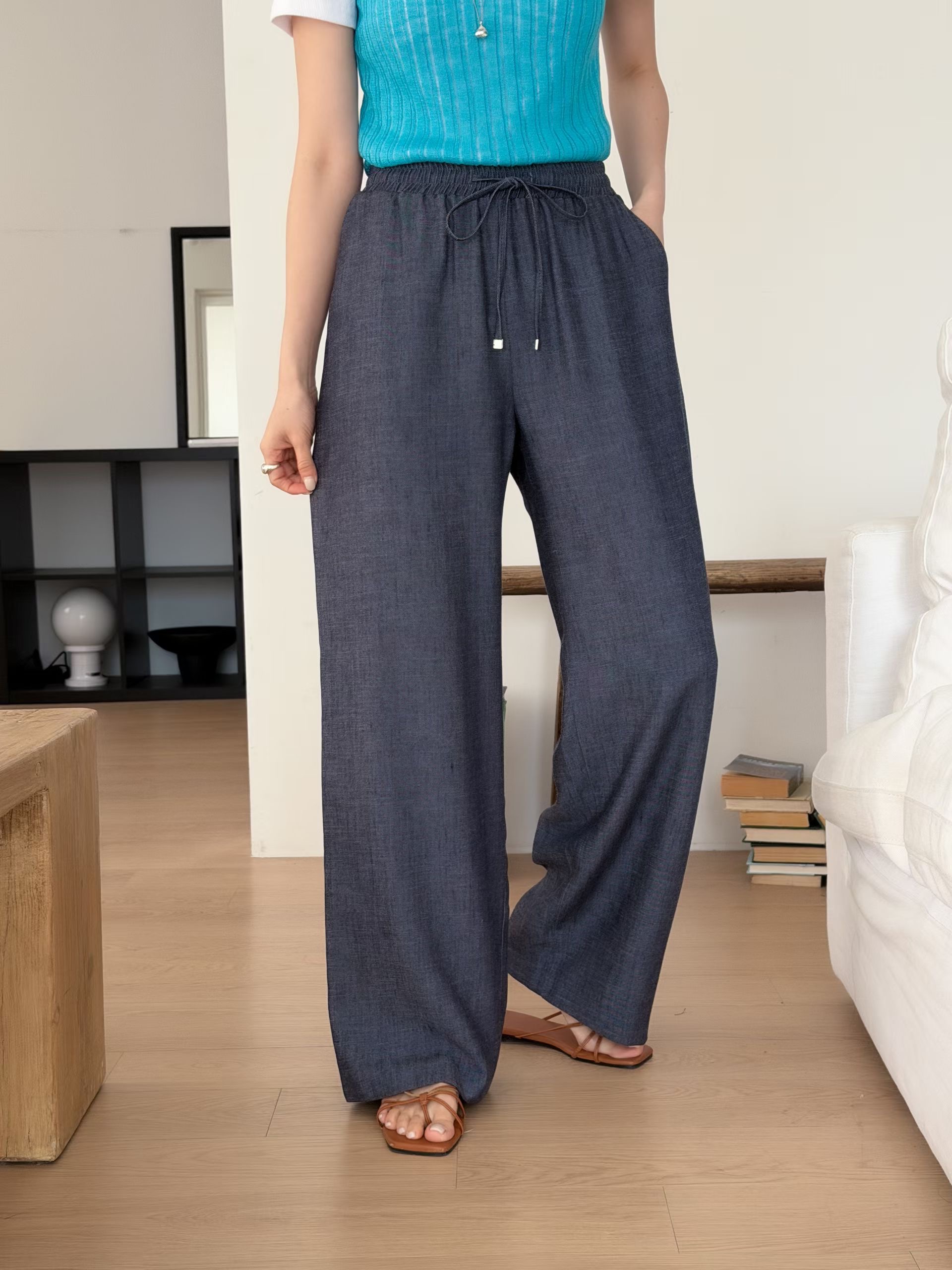 OTTO韓國代購女士新款職業推薦人氣26春夏熱賣休閑褲亞麻OTTO休閑褲圖色1