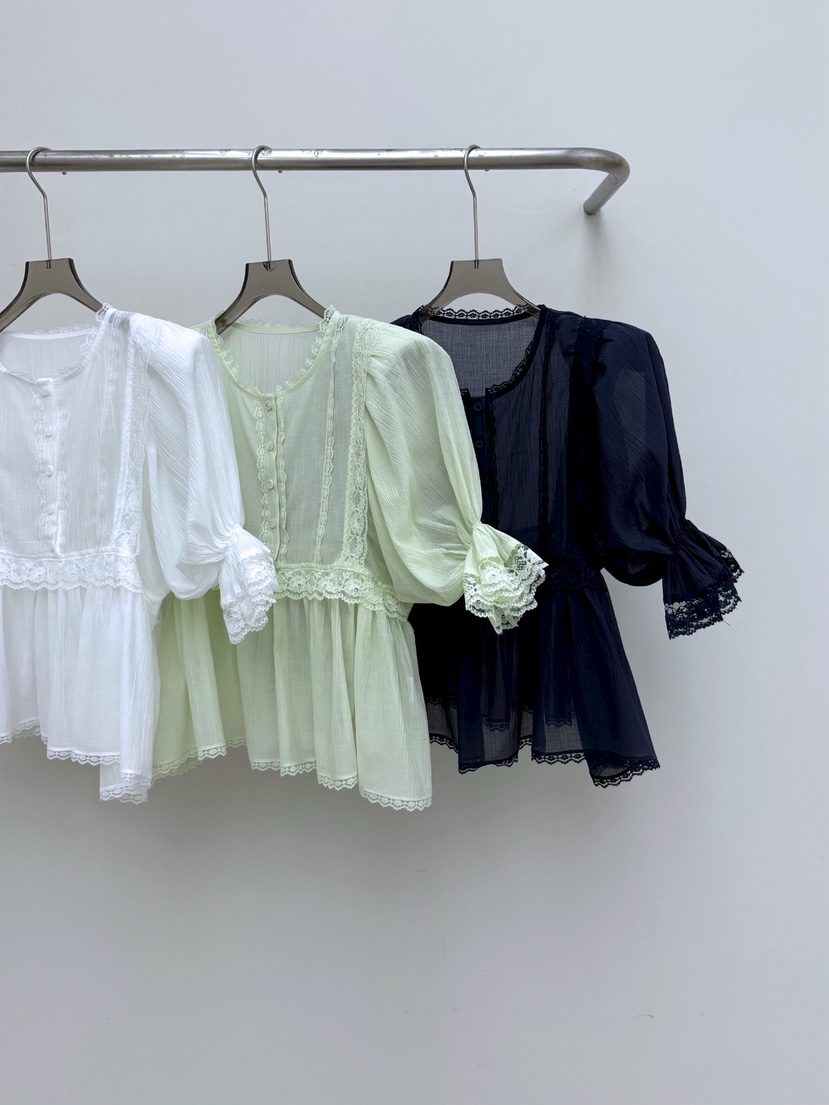 AB韓國代購女士新品推薦休閑熱賣26春夏真品時尚襯衫蕾絲衫AB襯衫/蕾絲衫