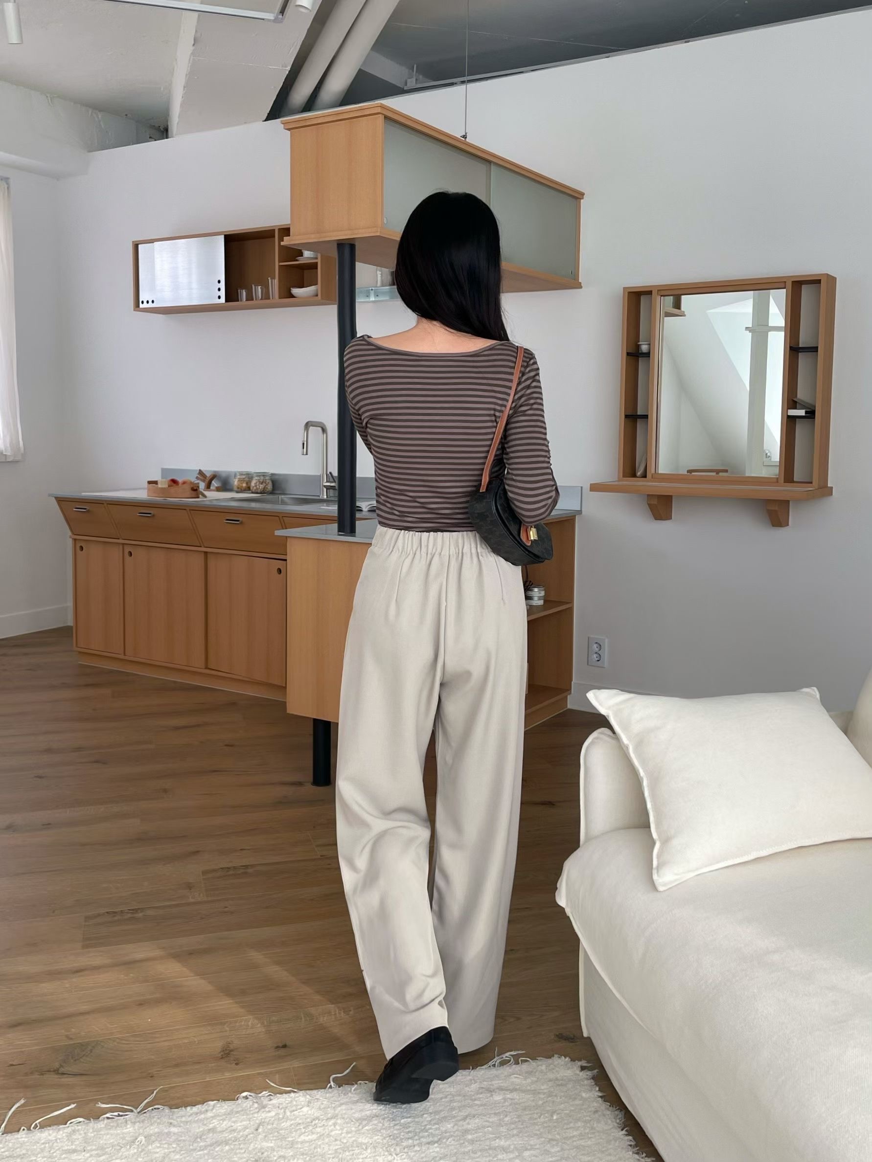 OTTO韓國直郵女士新品推薦人氣職業26春夏休閑褲口袋褶裥OTTO休閑褲