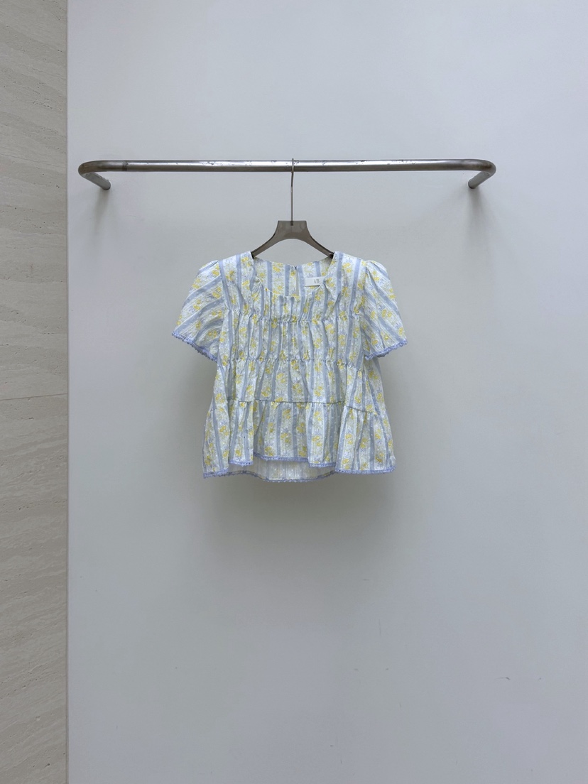 AB東大門直郵女裝新款人氣推薦熱賣時尚休閑襯衫蕾絲衫花朵AB襯衫/蕾絲衫圖色1