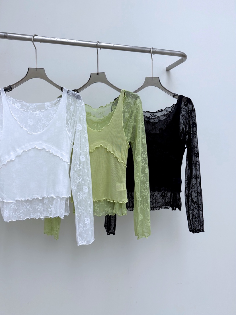 AB東大門代購女士新品休閑熱賣職業襯衫蕾絲衫假兩件套裝AB襯衫/蕾絲衫