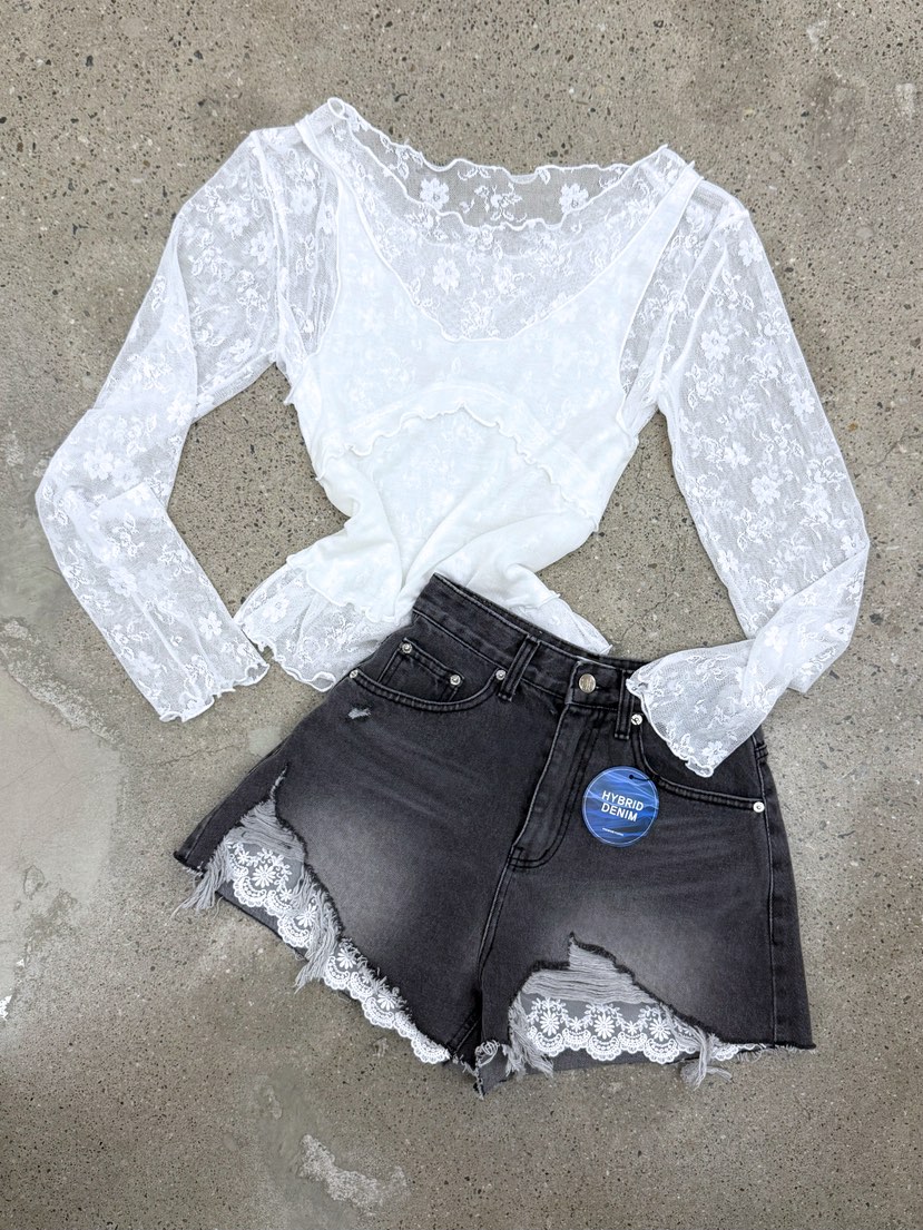 AB東大門代購女士新品休閑熱賣職業襯衫蕾絲衫假兩件套裝AB襯衫/蕾絲衫