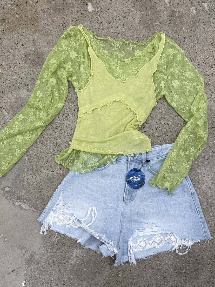 AB東大門代購女士新品休閑熱賣職業襯衫蕾絲衫假兩件套裝AB襯衫/蕾絲衫