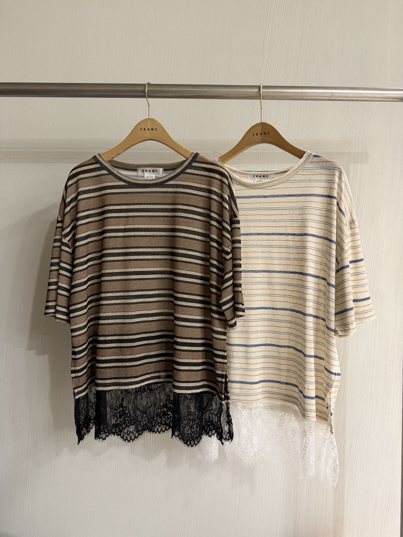 FRANC—L韓國直郵女士新品推薦職業時尚T恤亞麻布復古蕾絲FRANCT恤