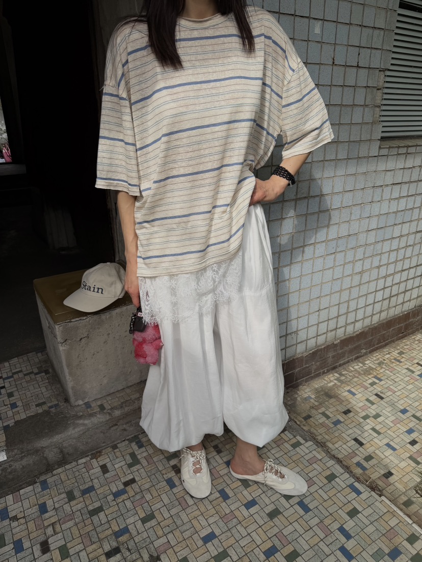 FRANC—L韓國直郵女士新品推薦職業時尚T恤亞麻布復古蕾絲FRANCT恤