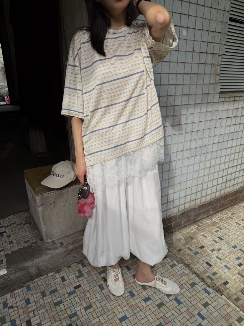 FRANC—L韓國直郵女士新品推薦職業時尚T恤亞麻布復古蕾絲FRANCT恤