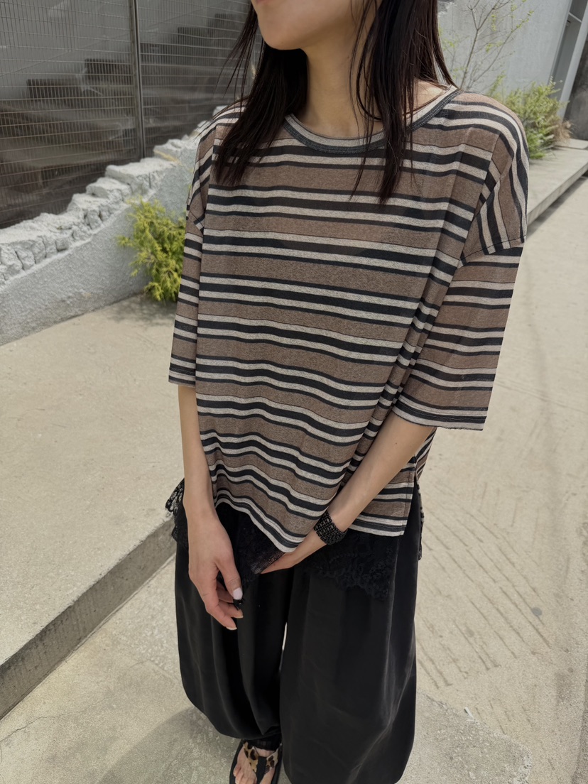 FRANC—L韓國直郵女士新品推薦職業時尚T恤亞麻布復古蕾絲FRANCT恤圖色2