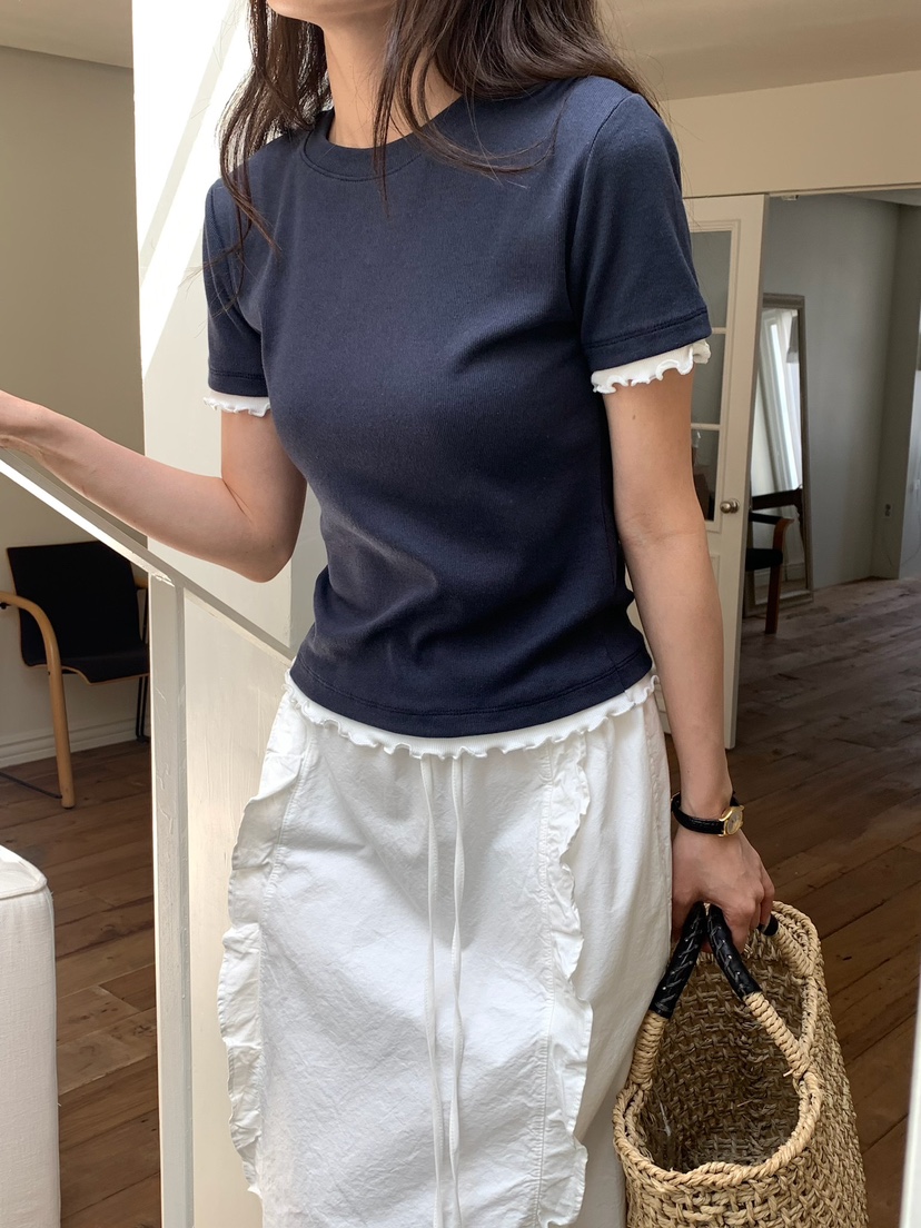 BLEECKER東大門代購女裝新品人氣職業時尚推薦真品T恤羅紋BLEECKERT恤