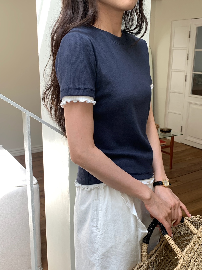 BLEECKER東大門代購女裝新品人氣職業時尚推薦真品T恤羅紋BLEECKERT恤