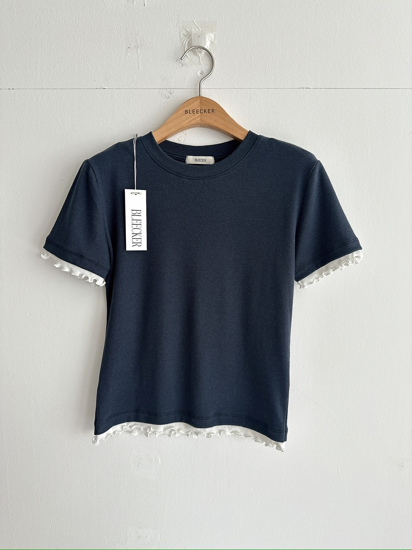 BLEECKER東大門代購女裝新品人氣職業時尚推薦真品T恤羅紋BLEECKERT恤圖色2